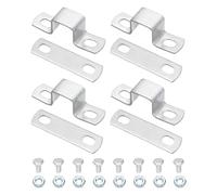 sourcing map 4 morsetti per tubi quadrati da 2 x 2 cm, in acciaio al carbonio a forma di U, resistenti cinghie per tubi con guarnizione, viti e dadi per l'installazione del tubo