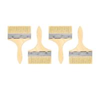 sourcing map 4 pennelli piatti da 15,2 cm con setole sintetiche e manico in legno, per pittura artistica fai da te, mobili, armadi, recinzioni, ponte, pareti, porte