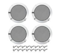 sourcing map 4 pezzi 10,2 cm griglia nera per altoparlante in rete metallica per woofer protezione antipolvere argento brillante cerchio decorativo telaio ABS con viti per Home Audio Car Speaker