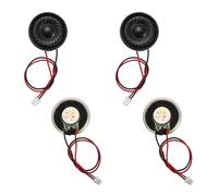 sourcing map 4 piccoli altoparlanti da 8 Ohm, diametro 1 W, 23 mm, con guscio in metallo, con magnete rotondo, con terminale da 100 mm, micro interno per DVD, EVD, mini altoparlante audio domestico