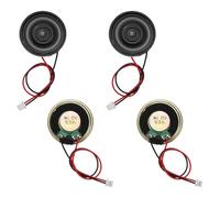 sourcing map 4 piccoli altoparlanti da 8 Ohm, diametro 1 W, 28 mm, con guscio in metallo, con magnete rotondo, con terminale da 100 mm, micro interno per DVD, EVD, mini altoparlante audio domestico