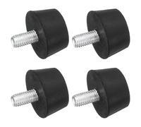 sourcing map 4 piedini di livellamento regolabili con filettatura, 3 x 1,6 cm, piedini in gomma per mobili, con borchie M8 x 15 mm, per proteggere il pavimento di tavoli, sedie, colore nero