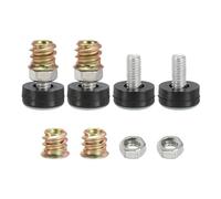 sourcing map 4 piedini regolabili per livellamento mobili, M6 x 12 mm, piedini regolabili filettati per tavoli, sedie, armadi, divani, 16 mm di larghezza