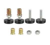 sourcing map 4 piedini regolabili per livellamento mobili, M6 x 22 mm, piedini regolabili filettati per tavoli, sedie, armadi, divani, 22 mm di larghezza