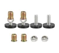 sourcing map 4 piedini regolabili per livellamento mobili, M8 x 21 mm, piedini regolabili filettati per tavoli, sedie, armadi, divani, 25,5 mm di larghezza