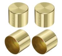 sourcing map 4 piedini rotondi per mobili in metallo, 3,3 x 3,8 cm, copertura per gambe per mobili, dorati, protezione per pavimenti, sedie, tavoli, divani e letti