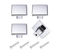 sourcing map 4 pomelli per armadietti, 3,1 cm, solidi, quadrati, per cassetti, in lega di alluminio, con viti, per armadi da cucina, camera da letto, comò, armadio, argento