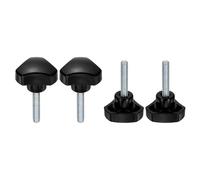 sourcing map 4 pomelli triangolari M6 x 30 mm (passo 1 mm) con filettatura maschio, metriche in acciaio al carbonio, viti di serraggio a mano, bulloni filettati per maschere per la lavorazione del