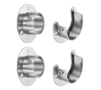 sourcing map 4 prese per aste per armadio, 3,8 cm, in acciaio inox 304, supporto per asta con flangia da 2,3 cm, per tende da doccia, armadio e guardaroba, argento