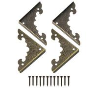 sourcing map 4 protezioni angolari decorative in metallo, 4,1 x 4,1 x 0,4 cm, stile vintage, con chiodi di montaggio, protezione per bordi della scatola, stile retrò, per armadi e mobili (verde acqua