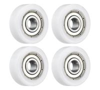 sourcing map 4 pulegge con cuscinetto folle a rullo, 6 x 22 x 8 mm, puleggia piatta con cuscinetto 606ZZ per accessori hardware per mobili (bianco)