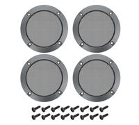 sourcing map 4 pz 10,2 cm griglia per altoparlante in rete metallica per woofer protezione antipolvere grigio ferro cerchio decorativo telaio ABS con viti per la sostituzione degli altoparlanti