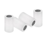 sourcing map 4 ruote a rullo in nylon con cuscinetti, foro da 3/8" x 1-9/16" larghezza x 6,9 cm lunghezza, ruota guida CNC, puleggia piatta in nylon (bianco)