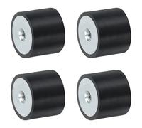 sourcing map 4 supporti in gomma femmina con filettatura M6 da 25 x 20 mm, isolatori di vibrazione, sostituiscono cuscinetti antivibrazioni, blocco base piatto silenzioso