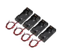 sourcing map 4 supporti per batterie AAA, 2 slot da 1,5 V, custodia per batterie AAA per applicazioni elettroniche e piccoli progetti fai da te, nero