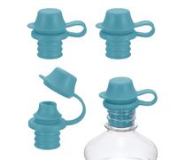 sourcing map 4 tappi per vino in silicone, riutilizzabili, a prova di perdite, con tappo protettivo, per bottiglie di vino, birra, champagne, casa, cucina, bar, blu scuro