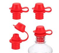 sourcing map 4 tappi per vino in silicone, riutilizzabili, a prova di perdite, con tappo protettivo, per bottiglie di vino, birra, champagne, casa, cucina, bar, rosso