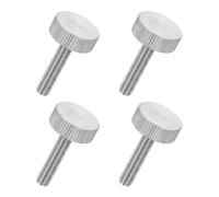 sourcing map 4 viti a testa zigrinata piatta M6 x 30 mm, in acciaio inox 304, completamente filettate, bulloni di fissaggio per elettrodomestici, illuminazione, apparecchiature elettroniche e