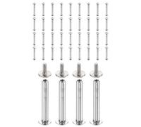 sourcing map 40 set di viti Chicago M2 x 20 mm di lunghezza 5 mm in metallo Phillips rivetti rivetti rivetti vite per rilegatura fai da te in pelle, cintura, borsa, artigianato, rilegatura, argento