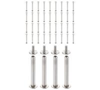 sourcing map 40 set di viti Chicago M2 x 25 mm di lunghezza 5 mm in metallo Phillips rivetti rivetti rivetti vite per rilegatura fai da te in pelle, cintura, borsa, artigianato, rilegatura, argento