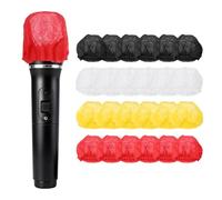 sourcing map 400 coperture per microfono usa e getta, in tessuto non tessuto, copertura protettiva antivento per KTV, sala di registrazione, spettacoli sul palco, interviste (rosso/giallo/bianco/nero)