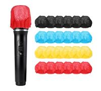 sourcing map 400 coperture per microfono usa e getta, in tessuto non tessuto, copertura protettiva antivento per KTV, sala di registrazione, spettacoli sul palco, interviste (rosso/giallo/blu/nero)