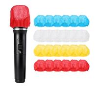 sourcing map 400 coperture per microfono usa e getta, in tessuto non tessuto, copertura protettiva antivento per KTV, sala di registrazione, spettacoli sul palco, interviste (rosso/giallo/bianco/blu)