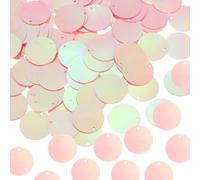 sourcing map 450 paillettes rotonde piatte da 20 mm, sfuse, per cucito, artigianato, cucito, con foro laterale singolo, per fai da te, ricamo, abbigliamento, creazione di gioielli, colore rosa scuro