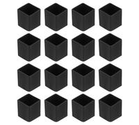 Sourcing map 46 pezzi PVC quadrati tappi per gambe di sedia, 20 mm x 20 mm OD, feltrini per piedini mobili neri, coperture per piedini da tavolo, tappi protettivi per pavimenti per tavolo da giardino