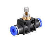 sourcing map 4mm OD valvola di controllo del flusso d'aria pneumatica,con raccordo Push-to-Connect,Valvola di regolazione della velocità in linea flusso pneumatico aria diritta