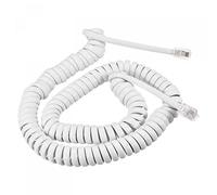 sourcing map 4P4C - Cavo per telefono fisso a spirale, 22,97 m, per casa o ufficio, colore: Bianco