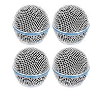 sourcing map 4pcs Mesh Microfono Grill Testa per SM58 Microfono cablato Testa a sfera Sostituire per FAI DA TE Mic Grill Head Parti Accessori Argento