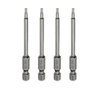 sourcing map 4pcs T10 Torx Testa Cacciavite Bit 1/4 "Hex Shank 3" (75mm) Lungo Magnetico No Hole Tip Tamper Proof 6 Point Star Screw Driver Drill Bit S2 Acciaio Industriale Potenza Cacciaviti