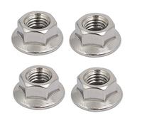 sourcing map 4pz M12x1,75mm passo filettatura metrica in acciaio inox 304 a mano sinistra il dado esagonale flangiato