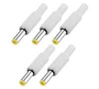 sourcing map 5 adattatori di alimentazione CC maschio, 5,5 mm x 2,1 mm, connettore jack di alimentazione CC per riparazione di ricambio, bianco