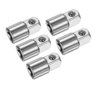 sourcing map 5 adattatori per bussole a impatto da 1/4 di pollice femmina a 3/8 "maschio, convertitore SAE standard SAE per chiave a cricchetto, barra di conversione, argento