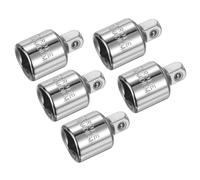 sourcing map 5 adattatori per bussole a impatto da 3/8 "femmina a 1/4" maschio riduttore standard SAE convertitore cacciavite a cricchetto, chiave a cricchetto, barra di conversione, argento