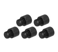 sourcing map 5 adattatori per microfono da 1/4 femmina a M12 maschio, adattatore a vite in lega di alluminio per treppiede per microfono, nero