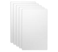 sourcing map 5 biglietti da visita in metallo da 7,9 x 5,1 x 0,1 cm, in acciaio inox 304, a specchio, biglietti per incisione laser, fogli per incisione CNC per casa, ufficio, fai da te, inviti regalo