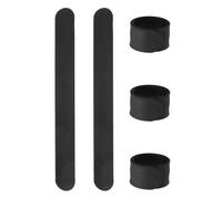 sourcing map 5 braccialetti a schiaffo in silicone, braccialetti a scatto, multicolori, fasce per bomboniere, ricompense in classe, artigianato fai da te, nero