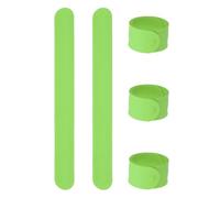 sourcing map 5 braccialetti a schiaffo in silicone, braccialetti a scatto, multicolori, fasce per bomboniere, ricompense in classe, artigianato fai da te, verde