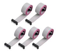 sourcing map 5 cavi a nastro piatti IDC, 18 pin, passo 2,54 mm, lunghezza 1 m, FC a FC doppio femmina, cavo a nastro piatto per elettronica industriale, grigio