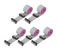 sourcing map 5 cavi a nastro piatti IDC, 24 pin, passo 2,54 mm, lunghezza 1,5 m, FC a FC doppio femmina, cavo a nastro piatto per elettronica industriale, grigio
