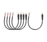 sourcing map 5 cavi di alimentazione CC, 5,5 mm x 2,5 mm, connettore maschio a barilotto a filo nudo estremità aperta 25 cm per PC, laptop, giocattoli, cellulare, dispositivo elettronico