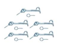 sourcing map 5 chiusure a occhiello per cabina, 5,1 cm, in ferro zincato, gancio a molla e occhiello di sicurezza con vite di montaggio, per porte e armadi in legno