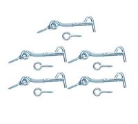 sourcing map 5 chiusure a occhiello per cabina, 6,3 cm, in ferro zincato, gancio a molla e occhiello di sicurezza con vite di montaggio, per porte e armadi in legno