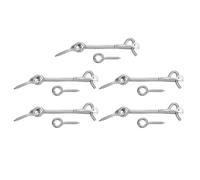 sourcing map 5 chiusure a occhiello per cabina, 7,6 cm, in acciaio inox 304, gancio a molla e occhiello di sicurezza con vite di montaggio, per porte e armadi in legno