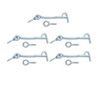 sourcing map 5 chiusure a occhiello per cabina, 7,6 cm, in ferro zincato, gancio a molla e occhiello di sicurezza con vite di montaggio, per porte e armadi in legno