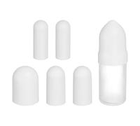 sourcing map 5 copribottiglie in silicone per viaggi, maniche elastiche per evitare perdite, diametro 2,2 cm/2,8 cm/4,1 cm, accessori da viaggio per shampoo, bottiglie per il corpo, bianco