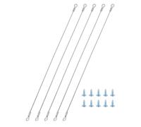 sourcing map 5 fermaporta per armadietti, 30,5 x 0,2 cm, diametro del filo, in acciaio inox 304, limitatore per cerniere per armadietti, protezione ad angolo aperto con viti per limitare